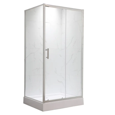 Душевая кабина с низким поддоном MIXXUS HARD SCT01-100x90x198-TR CHROME прозрачное стекло 5мм NEW (в 2 ящ) (MI8368)