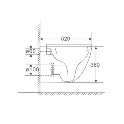 Унитаз подвесной Mixxus Premium Ellipse-0303-R 520x365x360mm, система смыва Rimless (MP6463)