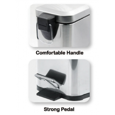 Мусорное ведро с плавным закрытием прямоугольное Zerix Sansa-TC0105 SS Color 5л (ZX5893)