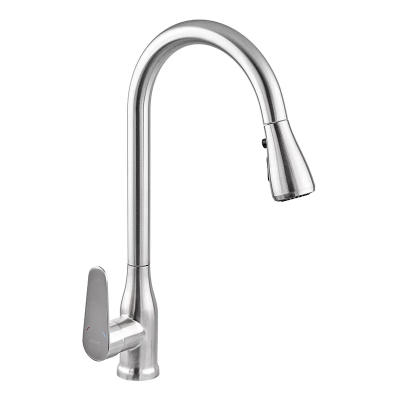 Смеситель для кухни с выдвижной лейкой Zerix PUL-014 из нержавеющей стали SUS304 (ZX5034)