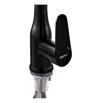 Смеситель для кухни с выдвижной лейкой Zerix PUL-014 Black SUS304 (цвет черный) (ZX5035)