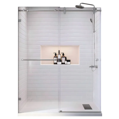 Дверь в нишу Koer SR SD06-120x220-TR-01 прозрачное стекло Easy Clean 8мм, хром (KR5367)