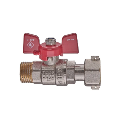 Кран шаровой Nolf NFC.821-06-1/2" FM ГШБ с накидной гайкой, ручка "бабочка" красная (NF3153) Кран шаровой Nolf NFC.821-06-1/2" FM ГШБ с накидной гайкой, ручка "бабочка" красная (NF3153)