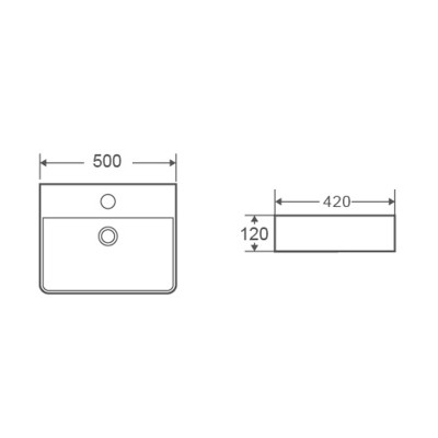 Умывальник накладной керамический Mixxus Premium Quadro-0201 с переливом 500x420x120mm (MP6478) Умывальник накладной керамический Mixxus Premium Quadro-0201 с переливом 500x420x120mm (MP6478)