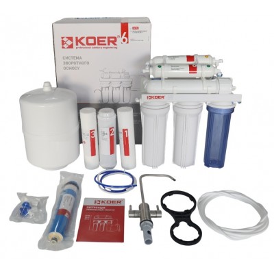 Система обратного осмоса с минерализатором KOER KV-92 6 ступеней, мембрана 75 галлон (KR5328)