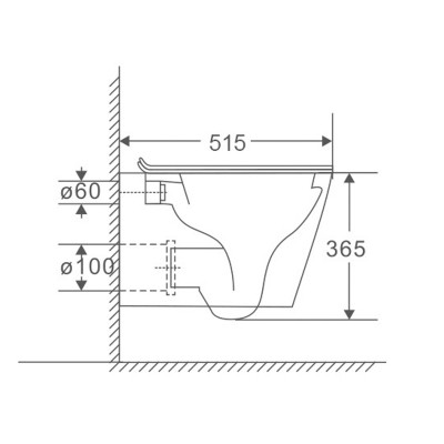 Унитаз подвесной Mixxus Premium Bevel-0301-R 515x355x365mm, система смыва RIMLESS (MP6470)