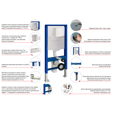 Инсталляция для подвесного унитаза Koer KT-0407 500x126x1150mm, без панели смыва (KR5341) Инсталляция для подвесного унитаза Koer KT-0407 500x126x1150mm, без панели смыва (KR5341)