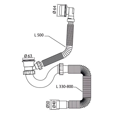 Сифон для ванны Mixxus SV-03-A 1 1/2" прямоточный с пластиковым выпуском и переливом (MI8200)