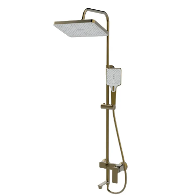 Душевая система со смесителем Haiba KUBUS 009-J BRUSHED GOLD (HB9627)