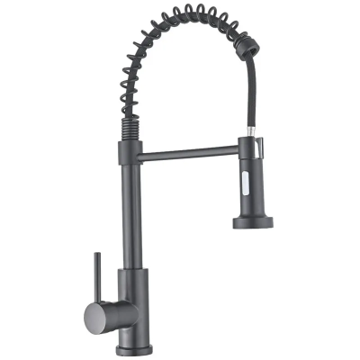 Смеситель для кухни с изливом пружина Mixxus Premium SPRING 017 GRAPHITE (MI6952)