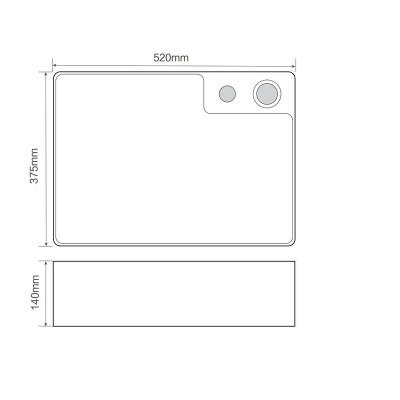 Раковина накладная Mixxus Premium STYLE-0201 520х375х140mm с донным клапаном (MP6511)