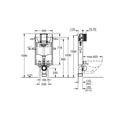 Инсталляция для подвесного унитаза Grohe Uniset (39165000)