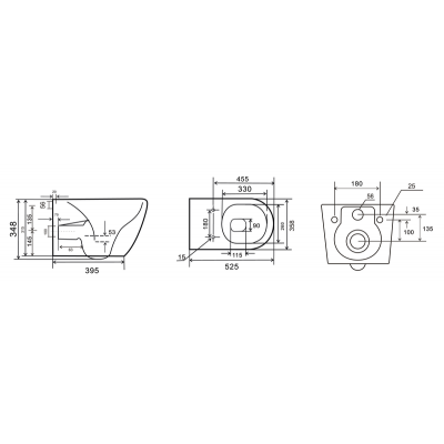 Унитаз подвесной Mixxus Premium ELLIPSE-0309-T1 GRAY 530x360x350mm система смыва TORNADO 1.0 (MP6655)
