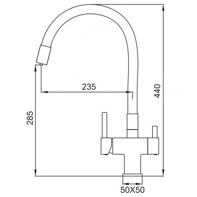 Смеситель для кухни с выходом для питьевой воды Koer KB-72023-07 (KR5010)