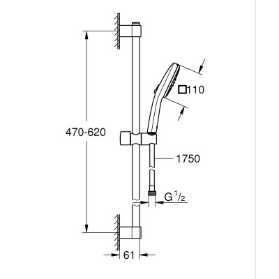 Душевой гарнитур Grohe Tempesta Cube 2 режима 110 (267482433)