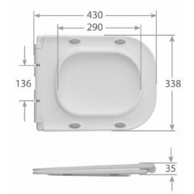 Унитаз-компакт Mixxus WAVE-0404-R 630х350х805mm, система смыва RIMLESS (MI6692)