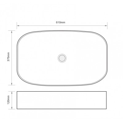 Раковина накладная Mixxus Premium BEVEL-0105 610х375х120mm (MP6524)