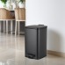 Мусорное ведро с плавным закрытием квадратное Zerix Kubix-TC0108 Black 8 л цвет черный (ZX5892)