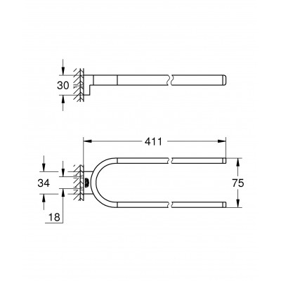 Двойной держатель для полотенец Grohe Selection (41059000)