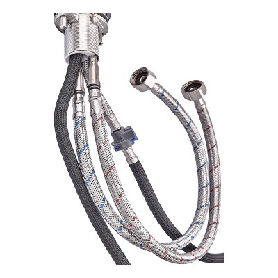 Смеситель для кухни с выдвижной лейкой Zerix PUL-014 из нержавеющей стали SUS304 (ZX5034)