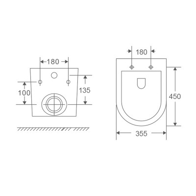 Унитаз подвесной Mixxus Premium Bevel-0301-R 515x355x365mm, система смыва RIMLESS (MP6470)