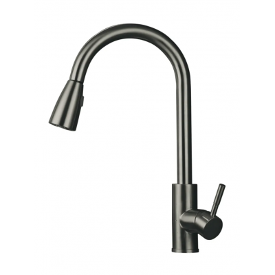 Смеситель для кухни Mixxus SUS-014-B Graphite с выдвижной лейкой из нерж.стали (MI6564)
