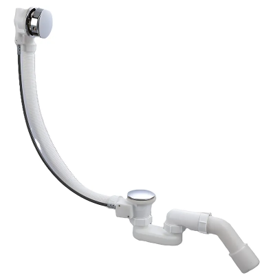 Сифон для ванны полуавтомат Koer BD-04-01, без ревизии 1 1/2'' (KR5442), крышки хром Сифон для ванны полуавтомат Koer BD-04-01, без ревизии 1 1/2'' (KR5442), крышки хром