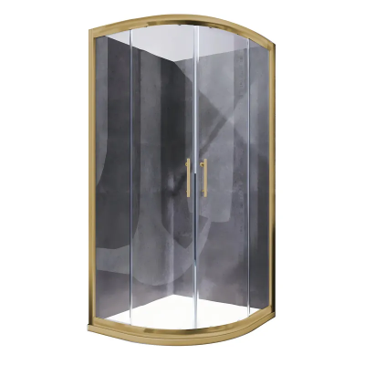 Душевая кабина без поддона Koer SR SC04-90x90x195-TR-12 прозрачное стекло Easy Clean 5мм Матовое золото (KR5681)