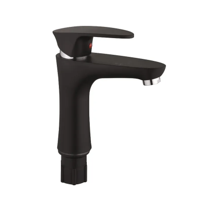 Смеситель для умывальника Plamix Cezar-001 SET Matte black (с подводкой) (PM0662) Смеситель для умывальника Plamix Cezar-001 SET Matte black (с подводкой) (PM0662)