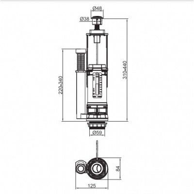 Комплект арматуры Koer KT-0301-1/2" (спускная 2-х + наполнительная) (KR5058)