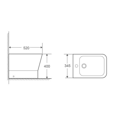 Биде напольное Mixxus Premium STYLE-0601 520х345х395mm (MP6603)
