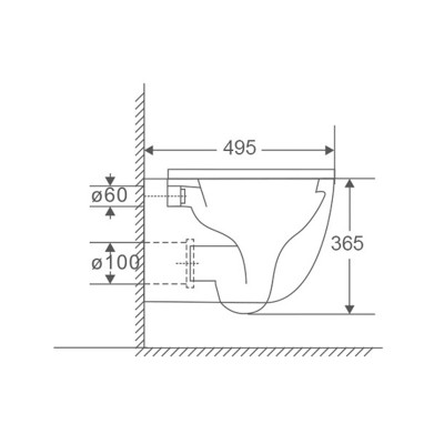 Унитаз подвесной Mixxus Premium Ellipse-0301-R 495x365x365mm, система смыва Rimless (MP6460)