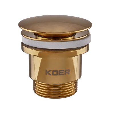 Донный клапан для раковины универсальный (с/без перелива) Koer PW-01-12 автоматический (Click-Clack