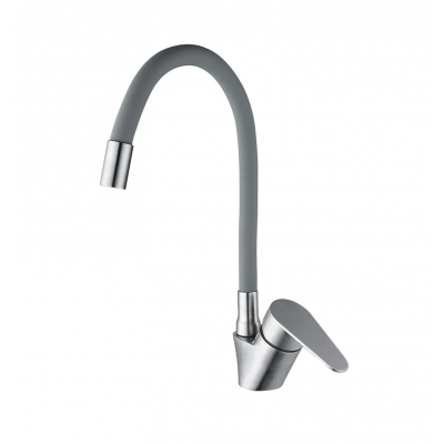 Смеситель для кухни Mixxus NEO-011 REFL.Gray с силиконовым изливом (MI6557)