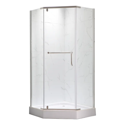 Душевая кабина с низким поддоном MIXXUS LINES SCT01-90x90x198-TR CHROME прозрачное стекло 6мм NEW (в 2 ящ) (MI8370)