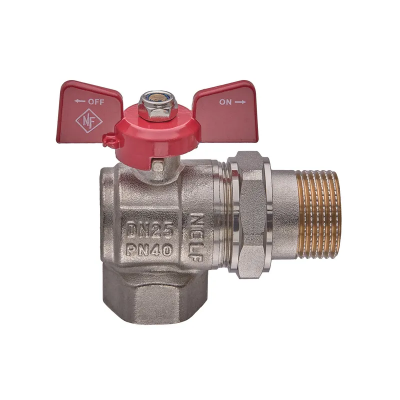 Кран шаровой с американкой Nolf NFC.941-10-1" FM угловой, ГШБ ручка "бабочка" красная (NF3157) Кран шаровой с американкой Nolf NFC.941-10-1" FM угловой, ГШБ ручка "бабочка" красная (NF3157)