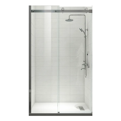 Дверь в нишу Koer SR SD01-120x200-TR-07 прозрачное стекло Easy Clean 8мм, графит (KR5378)