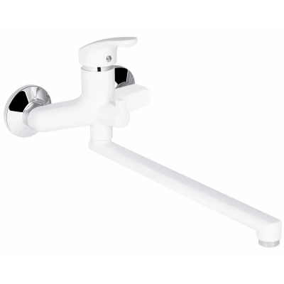 Смеситель для ванны Plamix Afina-006 EURO White (без шланга и лейки) (PM0687)