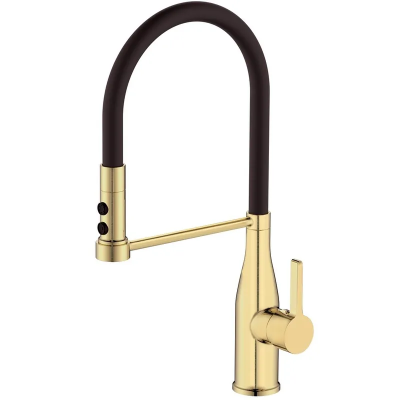 Смеситель для кухни Mixxus Premium Summer 017 BRUSHED GOLD REFL.BLACK (MI6964)