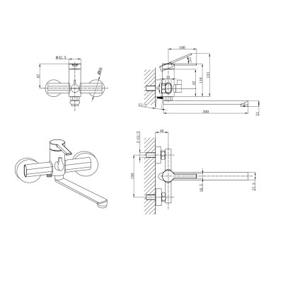 Смеситель для ванны Mixxus Lord 006 Euro (MI7141)