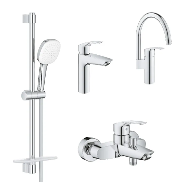 Набор смесителей Grohe Eurosmart 4 в 1 для ванной и кухни (UA123248M3)