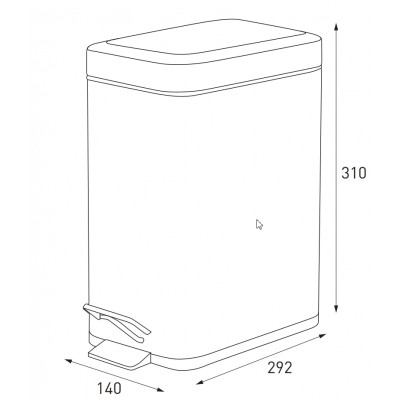 Мусорное ведро с плавным закрытием прямоугольное Zerix Sansa-TC0105 SS Color 5л (ZX5893)