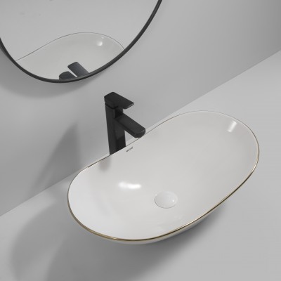 Раковина накладная MIXXUS PREMIUM WAVE-0105 EDGE GOLD 620х360х160mm (MP6557) Раковина накладная MIXXUS PREMIUM WAVE-0105 EDGE GOLD 620х360х160mm (MP6557)