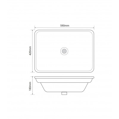Раковина врезная на столешницу Mixxus Premium STYLE-1601 590х420х180mm с переливом (MP6570)