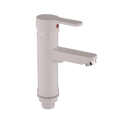 Смеситель для умывальника Plamix Raul-001-A White (без подвода) (PM0651) Смеситель для умывальника Plamix Raul-001-A White (без подвода) (PM0651)