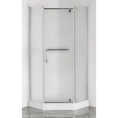 Душевая кабина с низким поддоном Mixxus LINES SCT01-90x90x198-TR CHROME прозрачное стекло 6мм (MI6913)