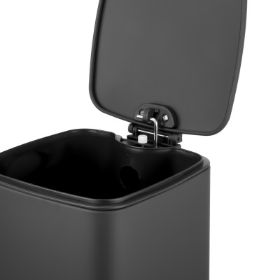 Мусорное ведро с плавным закрытием квадратное Zerix Kubix-TC0106 Black 6 л цвет черный (ZX5890)