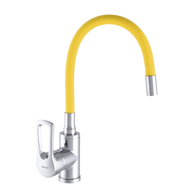 Смеситель для кухни ZERIX SAR 181 с желтым силиконовым изливом (ZX2670)