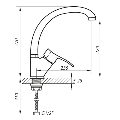 Смеситель для кухни ZERIX DYU 181 (ZX2895)