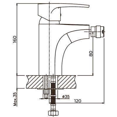 Смеситель для биде Haiba CEBA 002 (HB0026) Смеситель для биде Haiba CEBA 002 (HB0026)